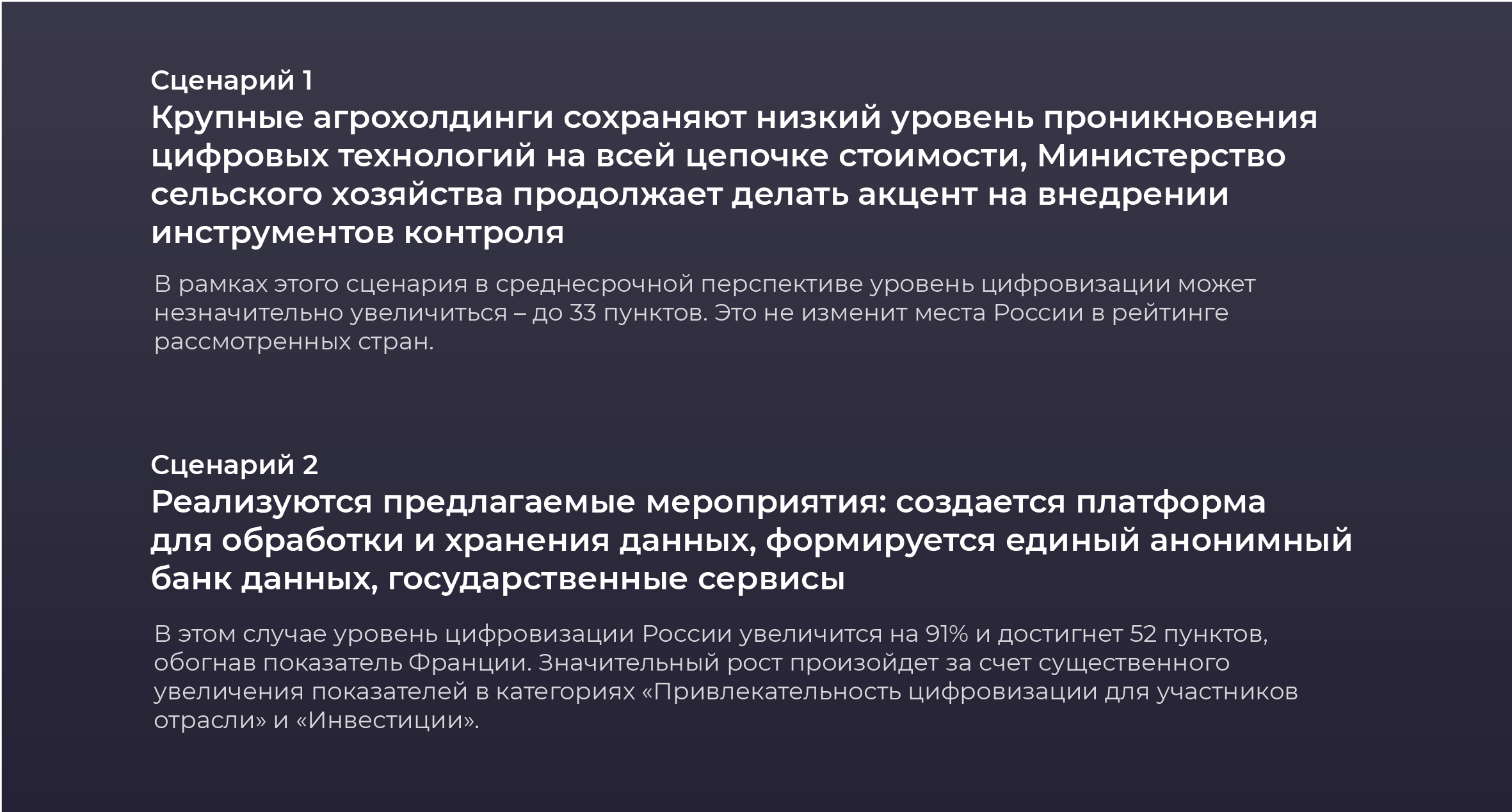Сценарии развития АПК до 2030 г.
